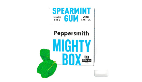 GUM: ENGLISH SPEARMINT XYLITOL GUM - 50G MIGHTY BOX