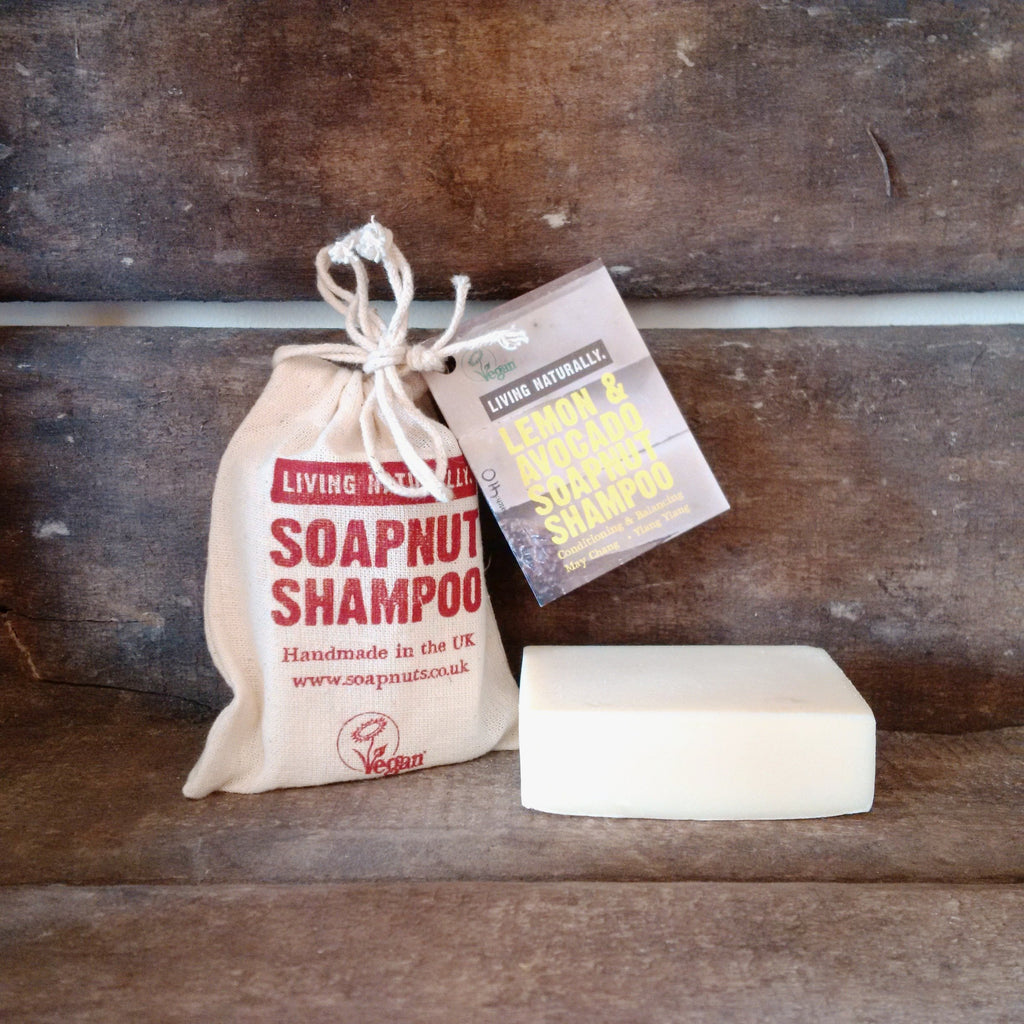 Lemon & Avocado Soapnut Shampoo Bar 90g Living Naturally