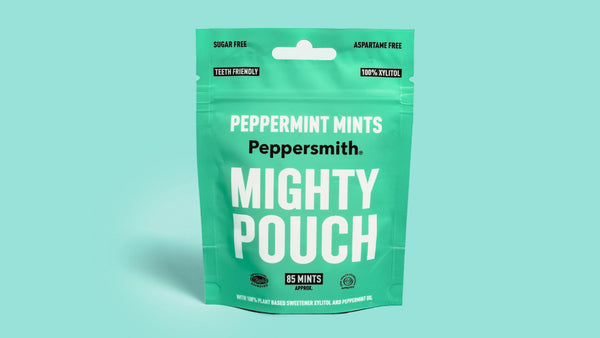 MINTS: ENGLISH PEPPERMINT XYLITOL MINTS - 50G MIGHTY POUCH