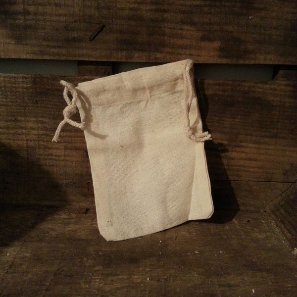 small unbleached cotton muslin bag for soapnut laundry or food