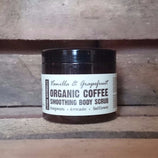 organic vanilla and grapefruit coffee body scrub by living naturally vegan cruelty free