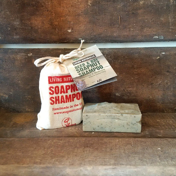 vegan Beer & Bay Soap nut solid Shampoo bar palm oil free no poo zero waste ethical