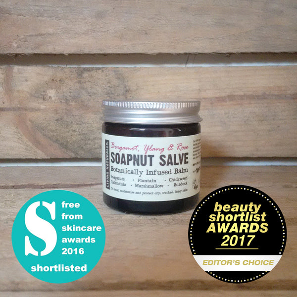 award-winning natural skincare vegan botanically infused salve with organic wildcrafted herbs and organic soapnuts