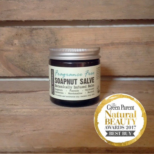award-winning vegan organic soapnut herbal salve for sensitive skin eczema psoriasis sunburn insect bites rashes