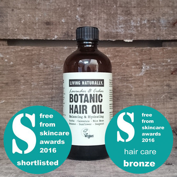 award winning skincare vegan herbal botanic hair oil with organic soapnut extract